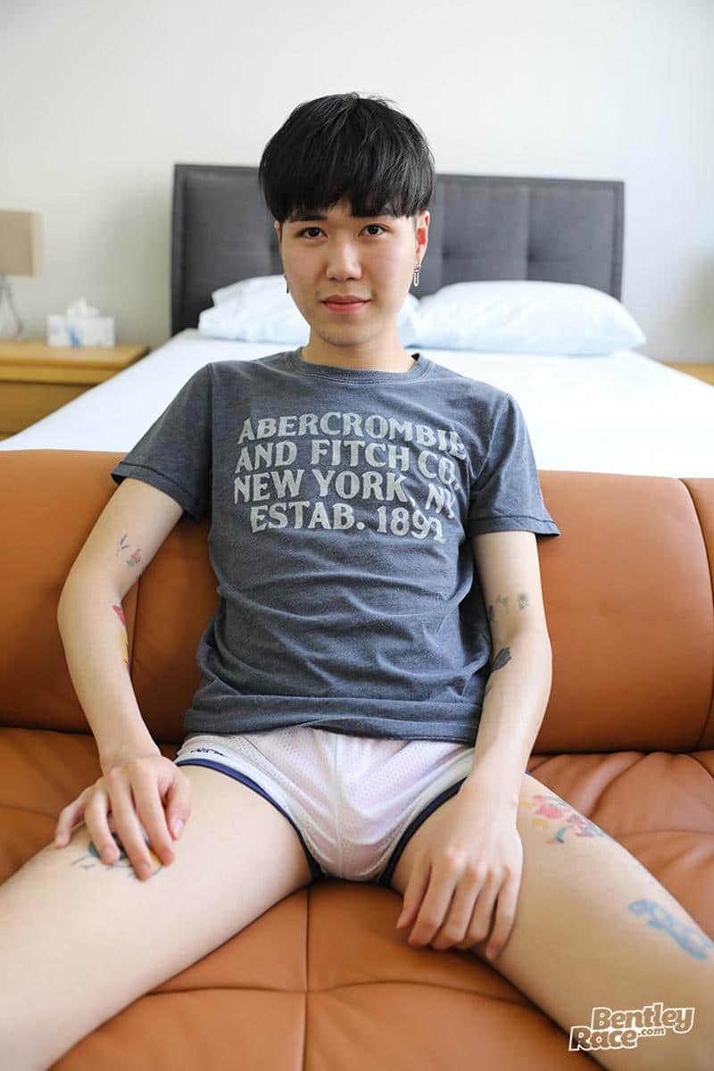 Sexy young Australian Asian stud Andrew Tran strips down to socks sneakers stroking young twink uncut dick 16 gay porn pics - Sexy young Australian Asian stud Andrew Tran strips down to his socks and sneakers stroking his young twink uncut dick