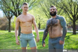 Sexy ripped young muscle stud Luke West bubble butt raw fucked bearded bear Markus Kage 0 gay porn pics 300x200 - Horny young muscle bottom Devy’s smooth bubble butt raw fucked by sexy top stud Lan’s huge thick dick